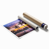 Extra large rolled print of a Mauritian landscape with vibrant floral elements.