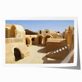 Rolled print of Moroccan scenery with vibrant earth tones, ideal for art wall dining room.
