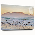 Large abstract wall art depicting the South African scenery in muted earth tones on acrylic glass.