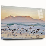 Large abstract wall art depicting the South African scenery in muted earth tones on acrylic glass.