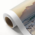 Art Deco poster of a serene South African landscape in muted earth tones on rolled canvas, ideal for nursery wall art.