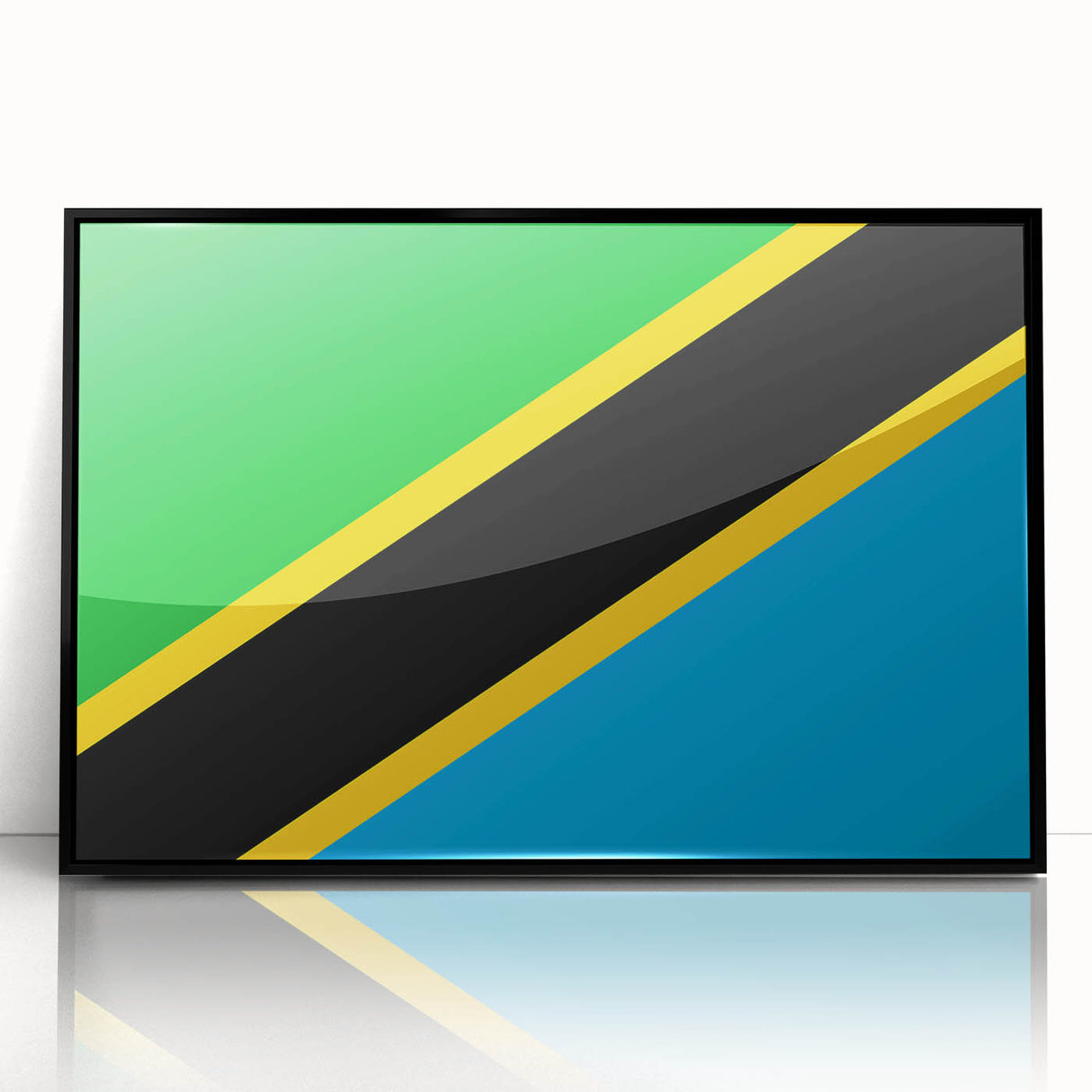Large abstract wall art depicting Tanzania scenery in muted earth tones on a framed acrylic.