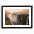 Extra large framed wall art of an abstract African scenery in vibrant colors, ideal for living room decor.
