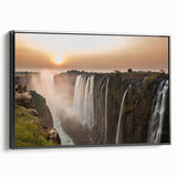 Black and white framed canvas depicting a serene Zambia landscape, ideal for bedroom wall art.