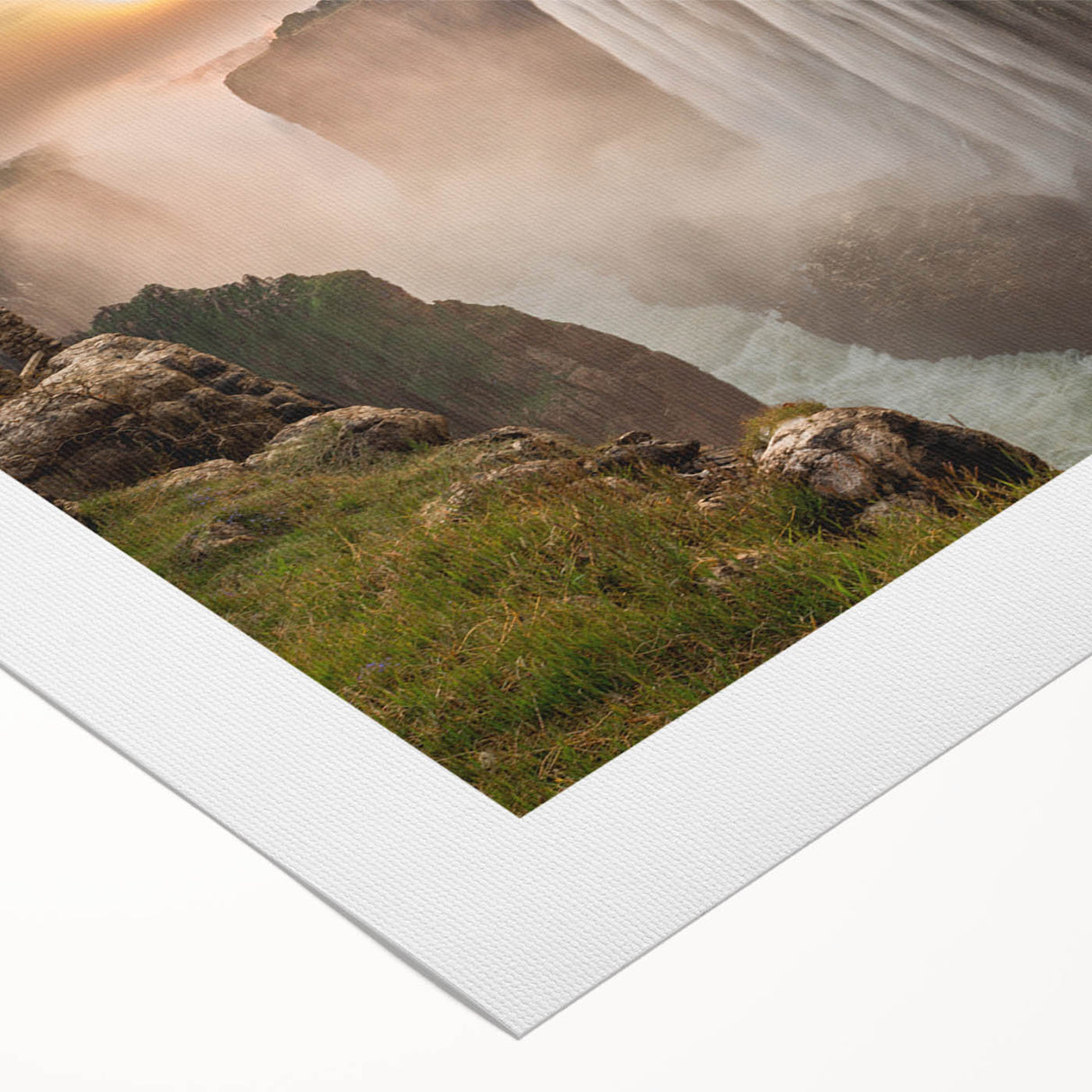 Art deco poster featuring a vibrant, stylized African landscape on rolled canvas, suitable for dining room decor.