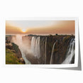 Rolled print of a Zambian landscape with vibrant green foliage and a golden sunset, ideal for art wall dining room.