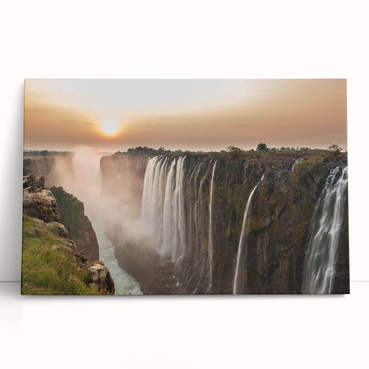 Black and white photograph of an African savannah on stretched canvas, ideal for kitchen wall art or bedroom ambiance.