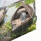 Large abstract wall art depicting a Bangladesh scenery in mid-century modernist style on acrylic glass.