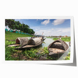 Extra large rolled print of a Bangladesh landscape with lush greenery and vibrant flowers, ideal for dining room wall art.