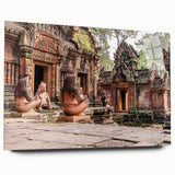 Acrylic print of a Cambodian landscape in soft earth tones, ideal for bedroom or dining room art.