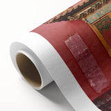 Art deco poster of Beijing scenery in pastel shades on rolled canvas, ideal for nursery wall art.