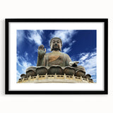 Abstract art print of a colorful Hong Kong skyline with textured brush strokes on a large framed canvas.