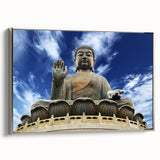 Framed canvas of a vintage Hong Kong landscape in colorful art style, ideal for living room decor.