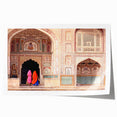 Extra large rolled print of a serene Indian landscape in pastel shades, ideal for art wall dining room or bathroom.