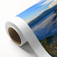 Art deco poster of an Indonesian landscape in pastel colors on rolled canvas, ideal for nursery wall art.