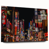 Large abstract depiction of Tokyo skyline in muted gray and blue tones on acrylic glass.