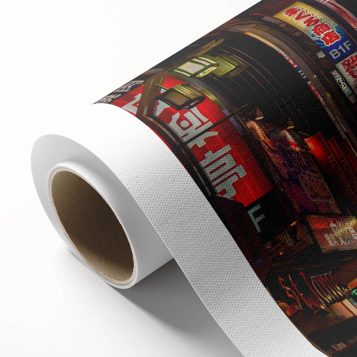 Art deco poster of Tokyo skyline in muted pastel shades on rolled canvas, ideal for nursery wall art or dining room.