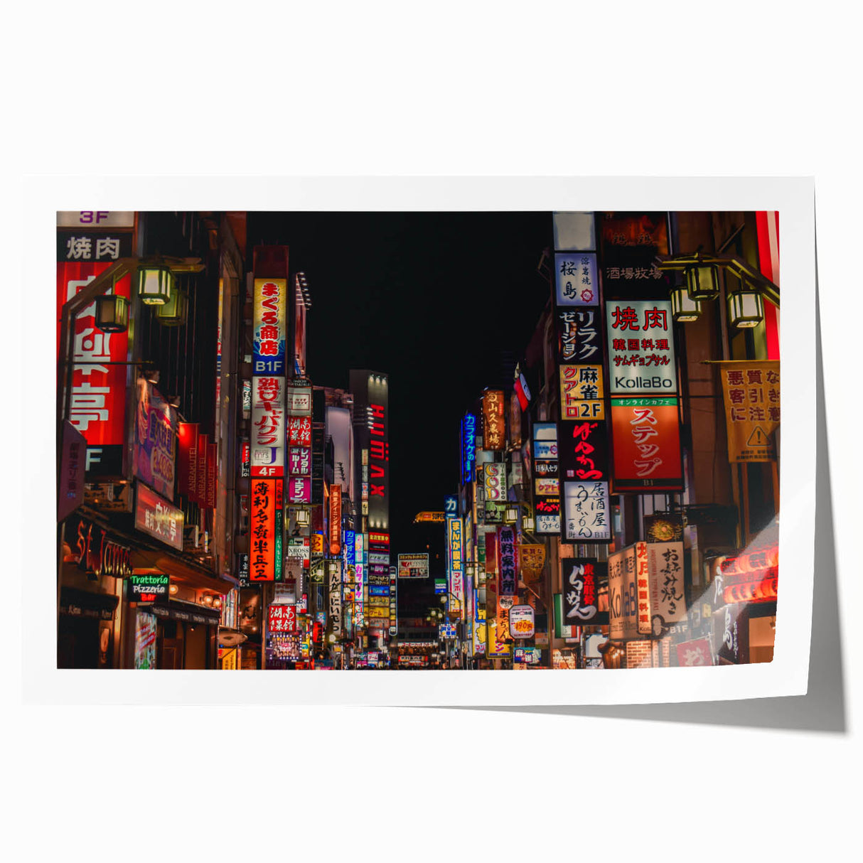 Rolled print of Tokyo scenery with cherry blossoms in soft pink and white hues, ideal for art wall dining room.