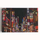 Large black and white print of Tokyo skyline on stretched canvas, suitable as kitchen wall art.