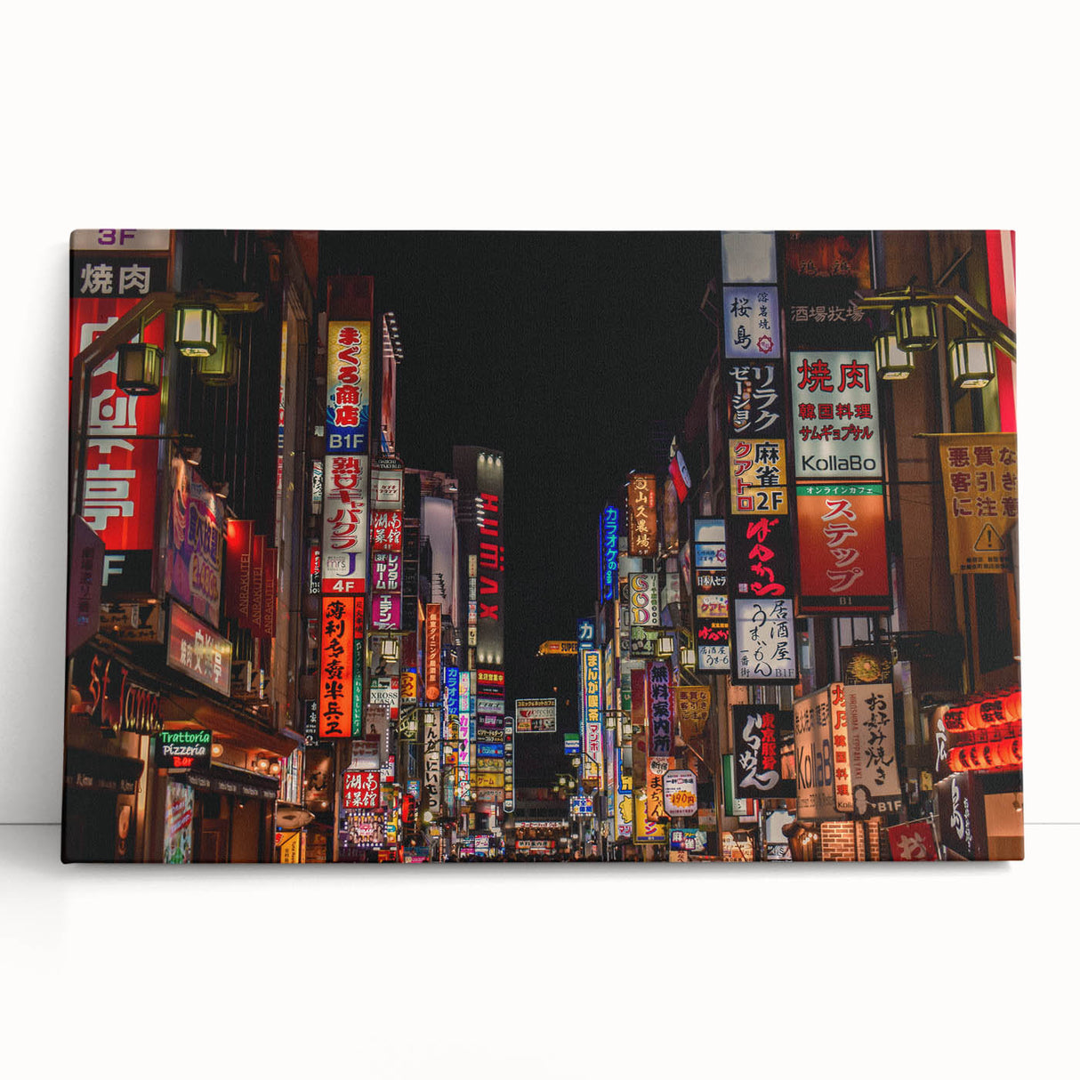 Black and white stretched canvas of Tokyo skyline, ideal for kitchen wall art or bedroom ambiance.
