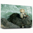 Acrylic print of a Laos scenery with vibrant green and blue tones, ideal for dining room decor.