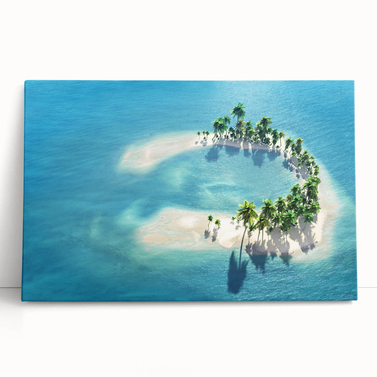 Black and white photo of Maldivian scenery on large stretched canvas, ideal for kitchen wall art or bedroom ambiance.