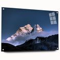Acrylic glass print of Mount Everest, featuring muted earth tones, ideal for bedroom or dining room decor.