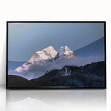 Large abstract wall art depicting the Everest scenery in muted earth tones on a framed acrylic panel.