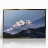 Framed acrylic print of Mount Everest in muted earth tones, ideal for modern art wall decor.