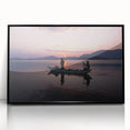 Framed acrylic print of a large abstract scene depicting Sri Lankan landscape in muted earth tones.