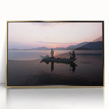 Framed acrylic print of a Sri Lankan landscape in gold and green tones, ideal for modern art wall decor.