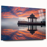 Large abstract wall art of a vibrant Taiwan landscape on acrylic glass, ideal for bedroom or dining room decor.