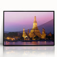 Large abstract wall art depicting Bangkok scenery in muted earth tones on framed acrylic, suitable for modern art wall decor.