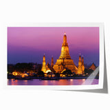 Rolled print of Bangkok cityscape with vibrant twilight hues, perfect for dining room wall art.