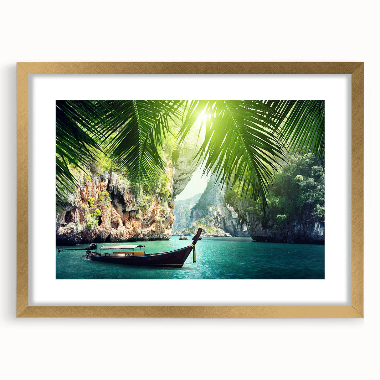 Extra large abstract art print of a textured scenery in Thailand, with muted earth tones on a framed canvas.