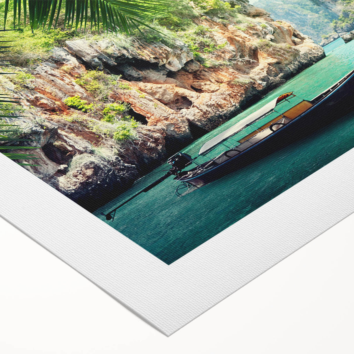Art deco poster of a vibrant Thai landscape on rolled canvas, suitable for dining room decor.