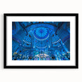 Extra large abstract art print of a colorful, textured Turkish landscape in a black frame, ideal for living room decor.