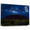 Acrylic print of Ayers Rock in Australia, featuring muted earth tones, ideal for dining room decor.