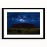 Extra large abstract art print of Ayers Rock in vibrant, textured colors on a framed black canvas.