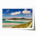Extra large rolled print of the Great Barrier Reef in vibrant blue and green tones, ideal for dining room wall art.