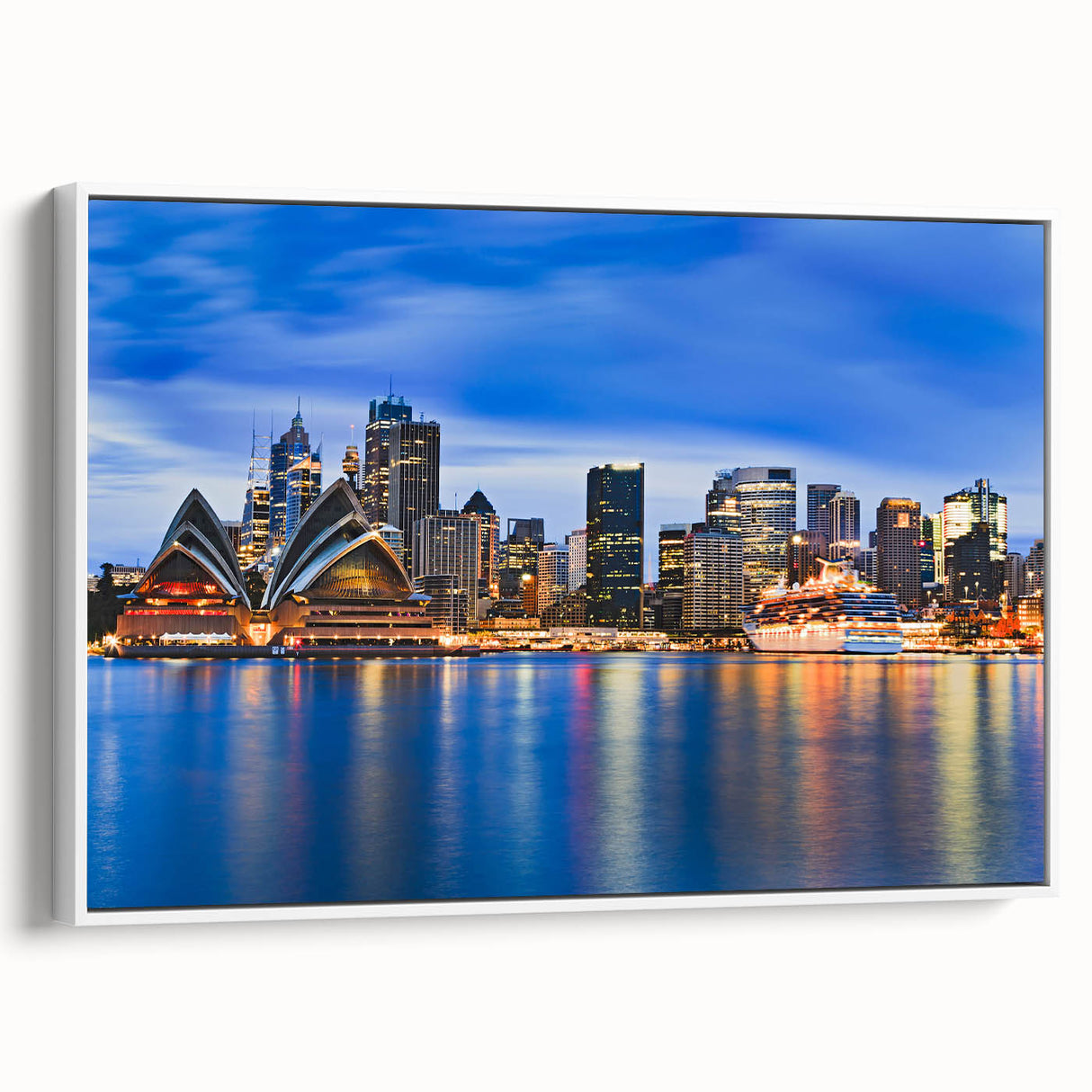 Framed canvas of a Sydney landscape painting featuring muted earth tones, ideal for living room decor.