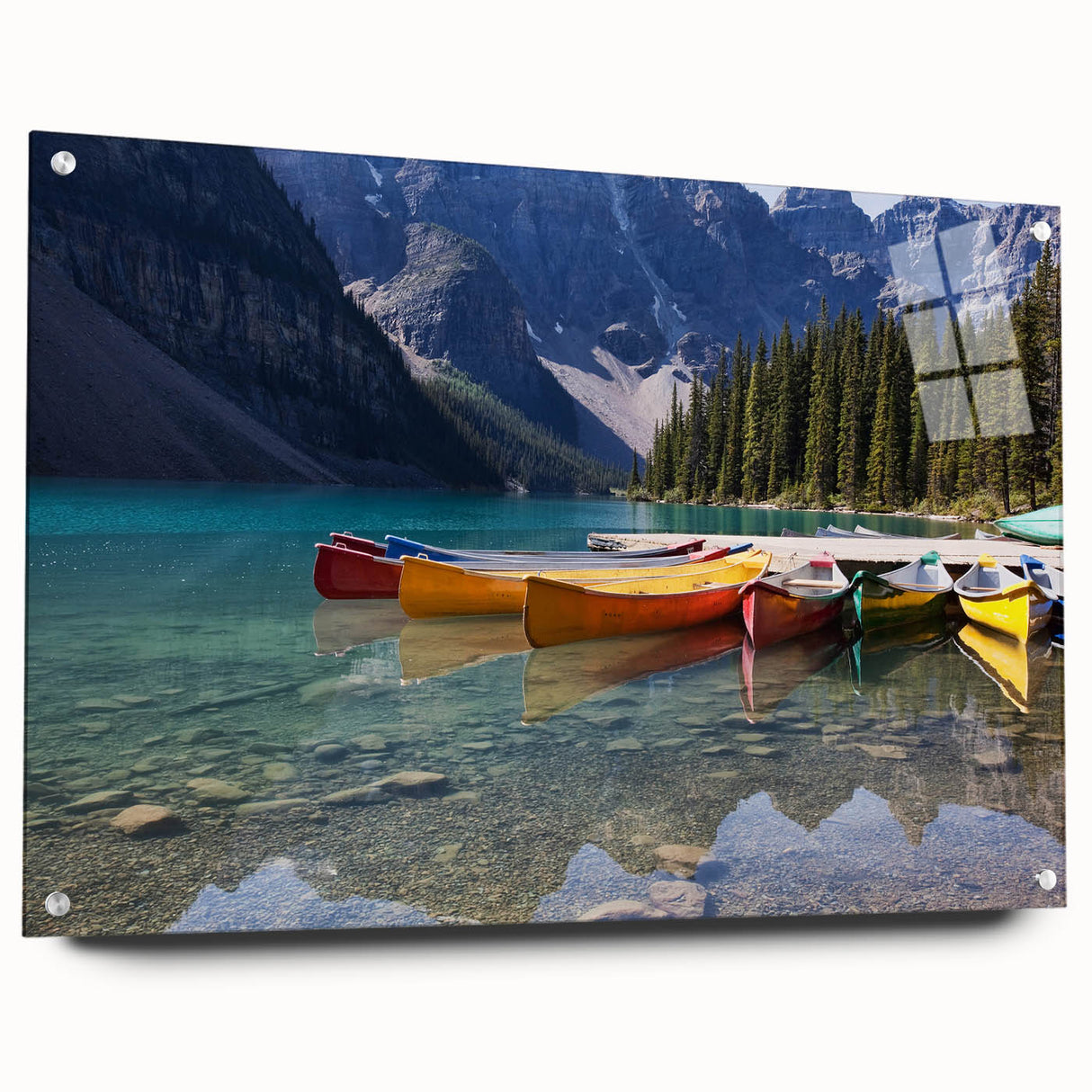 Acrylic print of Alberta, Canada scenery in muted earth tones, ideal for dining room decor.