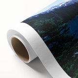 Art deco poster of British Columbia scenery in pastel shades on rolled canvas, ideal for nursery wall art.