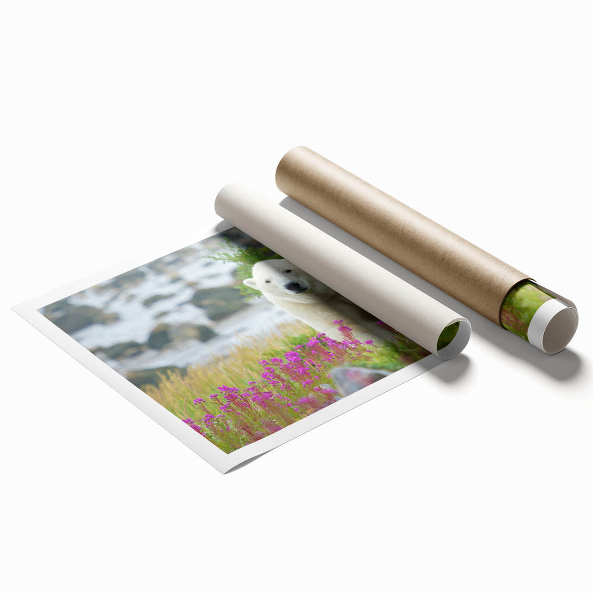 Extra large rolled print of a Manitoba, Canada scenery with muted earth tones, ideal for classy bathroom wall art.