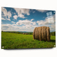 Acrylic print of a serene New Brunswick landscape in muted green and blue tones, ideal for dining room decor.