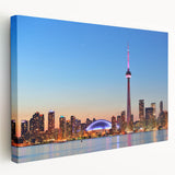 Panoramic view of Ontario, Canada on a large stretched canvas, featuring lush green tones, ideal for kitchen wall art.