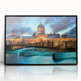 Large abstract wall art depicting a stylized Quebec scenery in black and white tones on a framed acrylic.