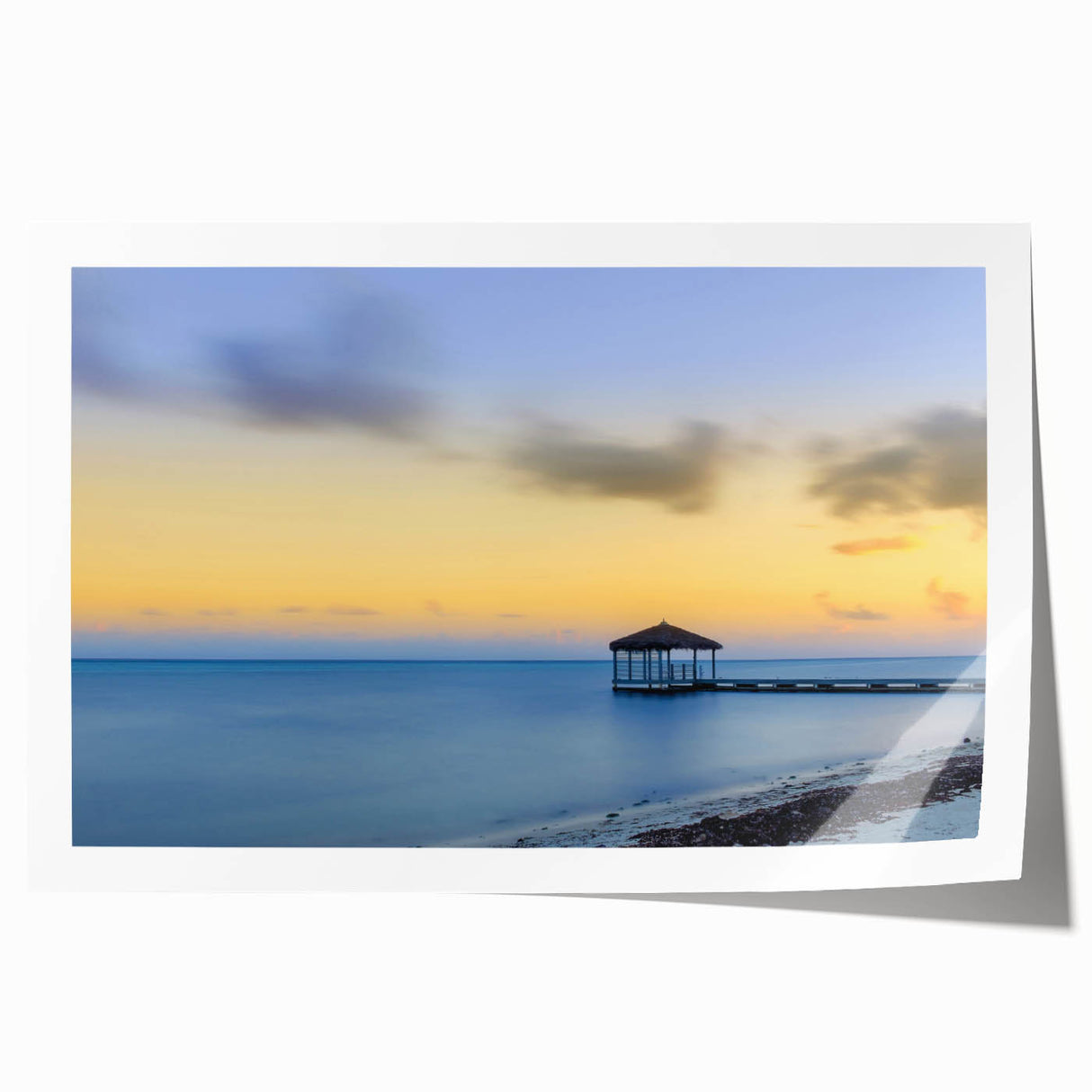 Extra large rolled print featuring a lush Caribbean scenery with vibrant green and blue tones.