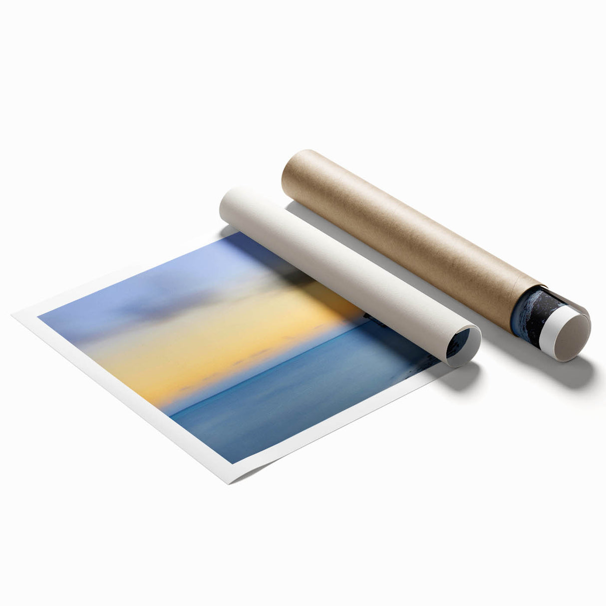 Extra large rolled print featuring a serene Caribbean scenery with lush floral elements, ideal for classy bathroom wall art.