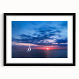 Extra large abstract art print featuring vibrant Caribbean scenery on a textured canvas, framed in black.